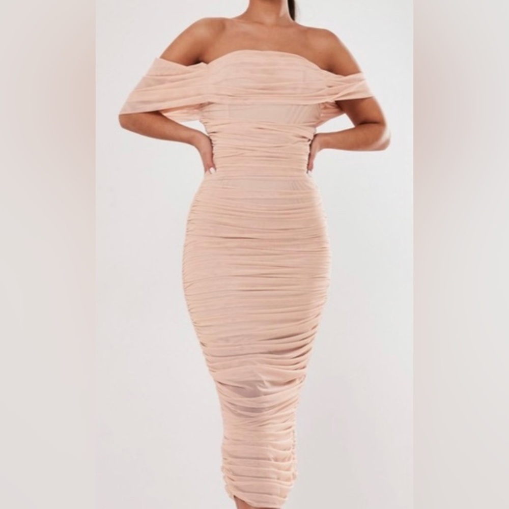 Misguided nude mesh dress